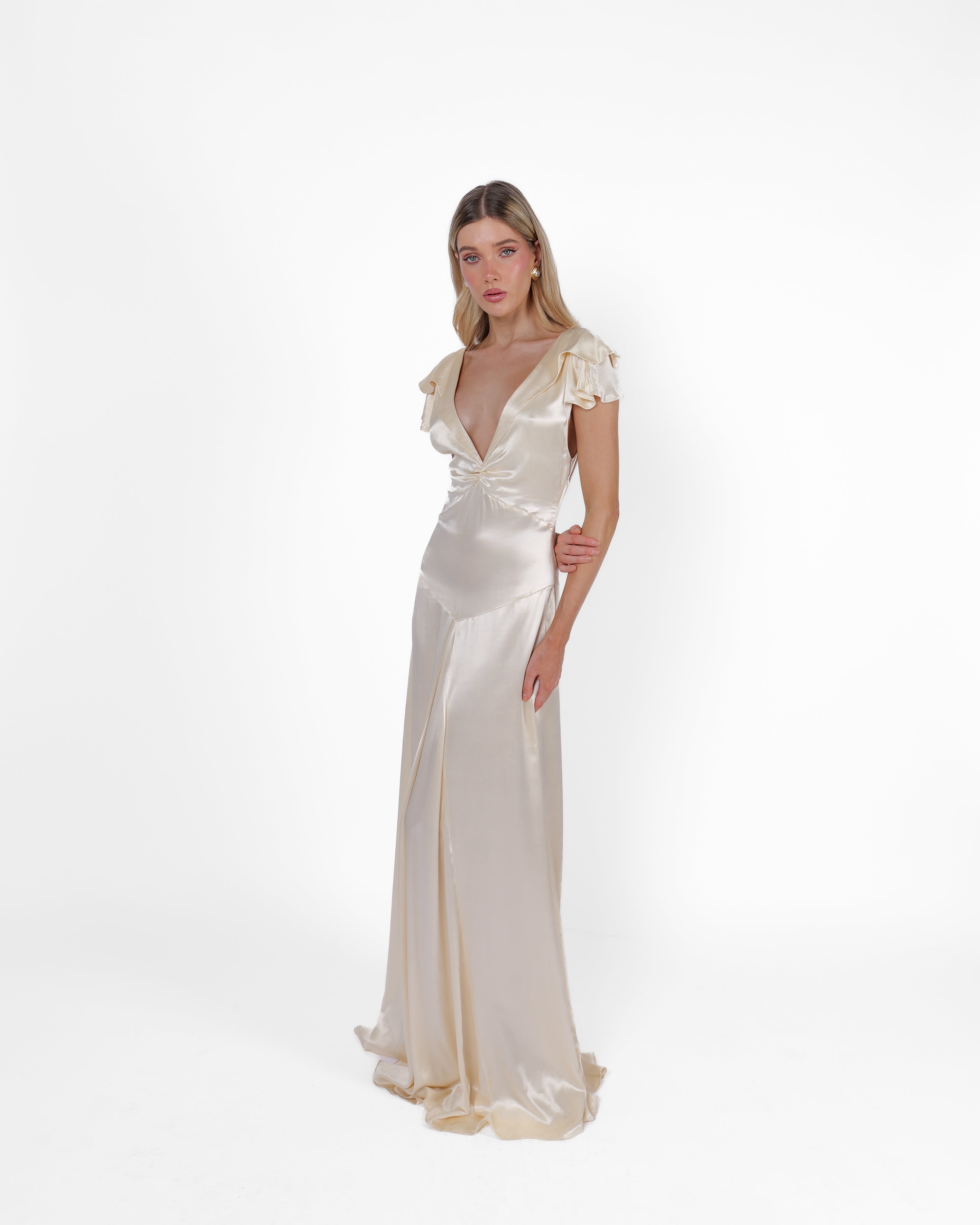 Evelyn Dress, Champagne – BELSKI